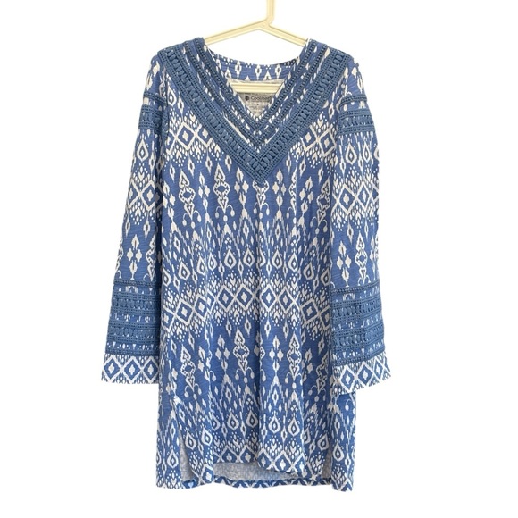 Coolibar French Blue Melrose Ikat Size Small Samoa Bay Cover-up - Picture 3 of 14